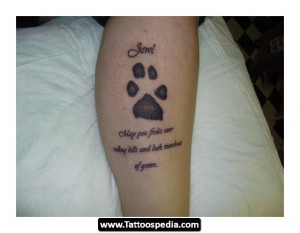 Dog Paw Tattoo On Leg For Women