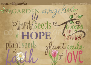 Word Art Sayings Country Life Graphics Garden