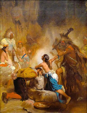 John Smith Saved by Pocahontas’ by Alonzo Chappel, circa 1865, based ...