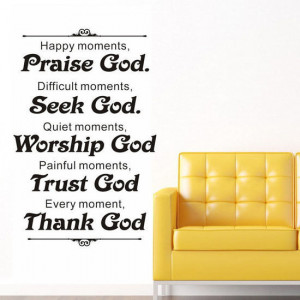 ... /Worship/Trust/Thank God Wall Quote wall decal sticker DIY Vinyl 048