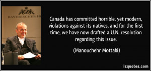 Canada has committed horrible, yet modern, violations against its ...
