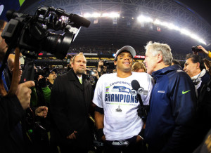 ... in this photo pete carroll russell wilson head coach pete carroll and