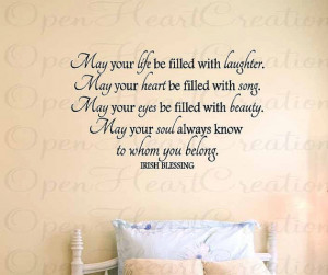 Wall Decals - Irish Blessing Vinyl Wall Quote - May Your Life Be ...