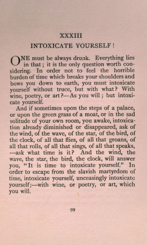 Intoxicate Yourself! Book Title: Little Poems in Prose Author: Charles ...