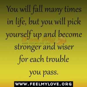 You will fall many times in life, but you will pick yourself up and ...