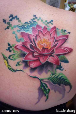 lily pad tattoo lily pad on the neck koi fish and lily pad half lily ...