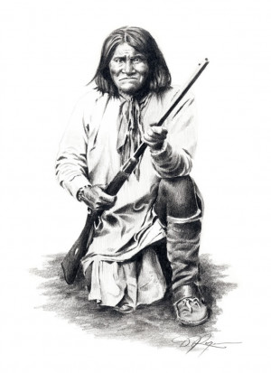 GERONIMO Native American Indian LARGE Art Print by DJR | eBay
