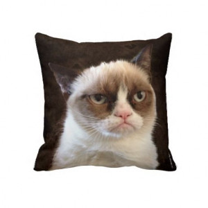 GrumpyCat Brown Throw #Pillow 20
