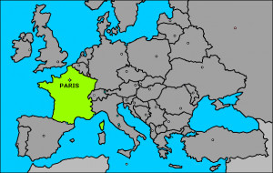 Carte de l'Europe : France Paris