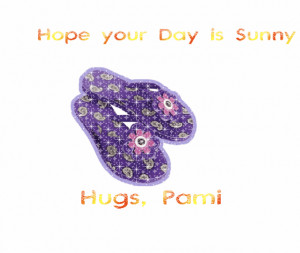 Pami enjoys sunny day with glitter flip flops