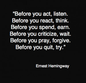 quotation: hemingway - before you...