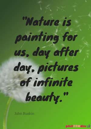 Nature is painting for us, day after day, pictures of infinite beauty
