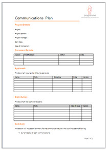 Communications Plan Template Download