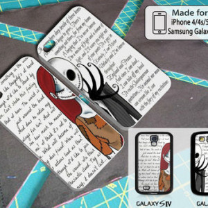 Sally And Jack Skellington Quotes Couple Halloween Art Case For Iphone ...