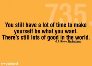 lot of good in the world s e hinton the outsiders tags the outsiders ...