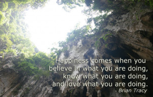 Brian Tracy – Happiness comes when you believe in what you are doing