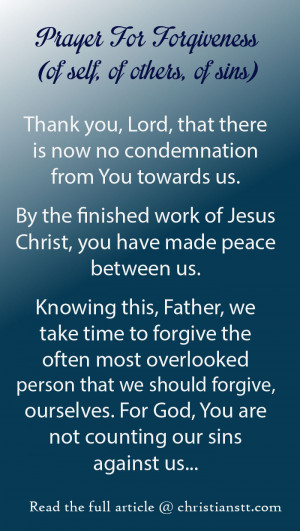 Prayer: The Joy of Forgiveness (of self, of others, of sins)