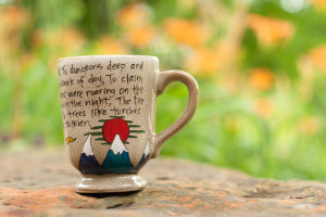 ... Quote Mug - The Hobbit - Large, speckled brown mug with mountain art