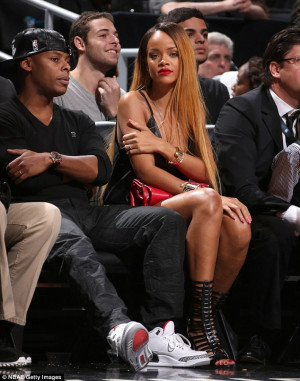 Sports fan: Rihanna looked glamorous as she attended the Chicago Bulls ...