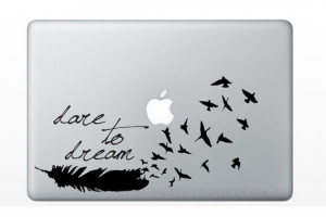 Dare to Dream Feather Flock Birds Quote Vinyl Decal Stickers (Multiple ...
