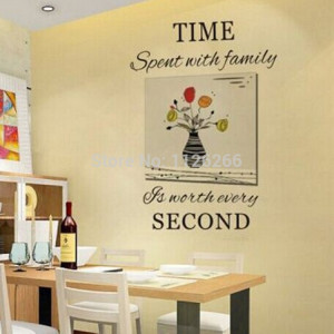 Removable Wall Stickers Quotes Time Spent With Family Is Worth Every ...