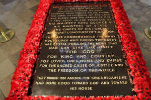 So touching. in Westminster Abbey Tomb of the unknown soldier