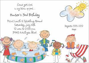Kids Birthday Invitations - Pool