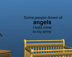 Some People Dream Of Angels Nursery Wall Decal Quote Vinyl Art Sticker ...