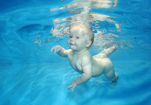 Swimming babies: underwater photographs of babies learning how to swim