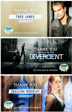 Congratulations to Divergent, Shailene Woodley and Theo James, for ...