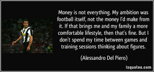 Money is not everything. My ambition was football itself, not the ...