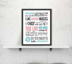 Disney Frozen Quote Art Print Printable poster Digital print ...