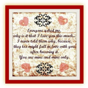 Love Quote Print Art , Wedding Gifts, Valentine's Gift, Decorating ...