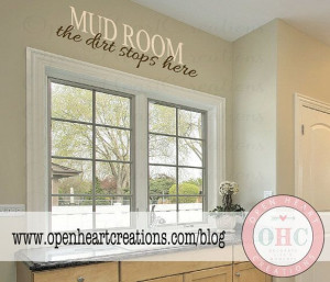 Mud Room Wall Quote - Mud Room The Dirt Stops Here - Entryway Vinyl ...