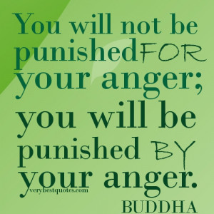 Buddha Quotes.You will not be punished for your anger; you will be ...