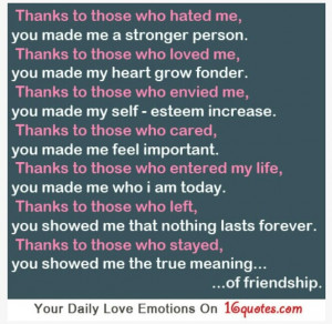 Thanks for everything