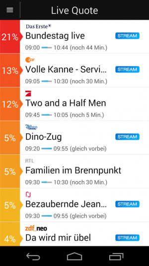 Live TV App Quoten Und Streams F R Android