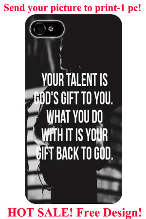 black your talent is god's gift to you christian quote plastic 5 5S 5C ...