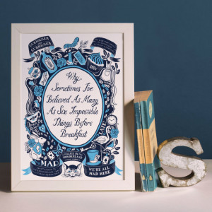 Alice In Wonderland, Famous Quotes Print