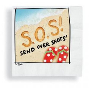 flip flops cocktail napkins