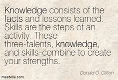 don clifton quote | Donald O. Clifton : Knowledge consists of the ...