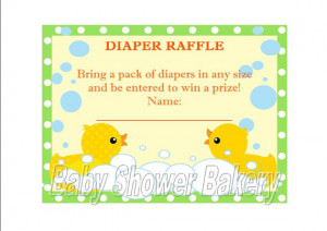 Rubber Duck Diaper Raffle Ticket, Instant Download Rubber Duck Baby ...