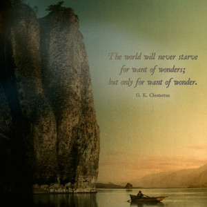 ... want of wonders; but only for want of wonder.” ― G. K. Chesterton