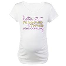 Twins are Coming Maternity T-Shirt for