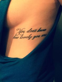 Rib tattoo of cold play lyrics from the scientists. You don't know how ...