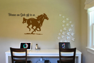mustang, quote decal, wall words sticker, girls bedroom decal, college ...