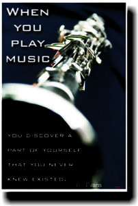 When-you-play-music-Bill-Evans-Quote-CLARINET-POSTER
