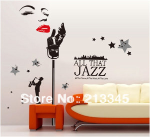 Saturday-Mall-Jazz-singer-130x160cm-new-big-wall-decals-music-room ...