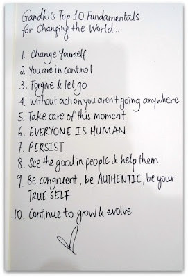 Gandhi's Top 10 Fundamentals for Changing the World