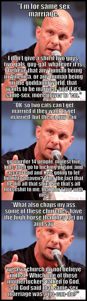 Stone Cold Steve Austin on same-sex marriage [via]